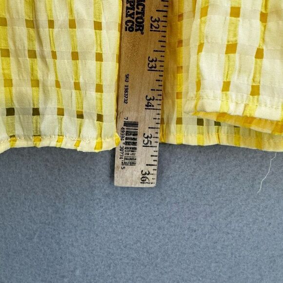 Umgee USA Womens Lemon Seersucker Tiered V-Neck A-Line Mini Dress Large - Picture 6 of 8